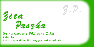 zita paszka business card